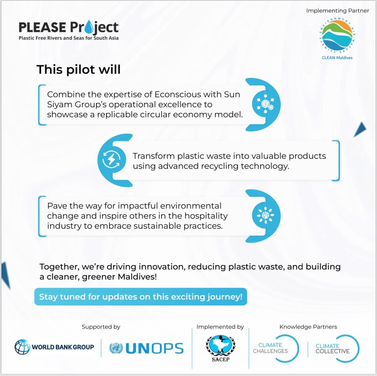 Maldives’ first plastic recycling pilot launches at Siyam World